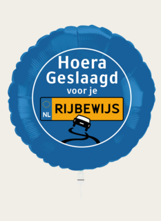 Ballon Rijbewijs Geslaagd Blauw