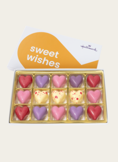 Chocolade Hartjes Pralines met Aardbei en Vanille