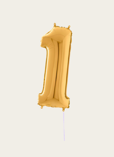 Cijferballon 1 Jaar Goud XL