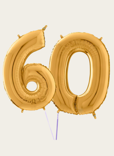 Cijferballon 60 Jaar Goud XL