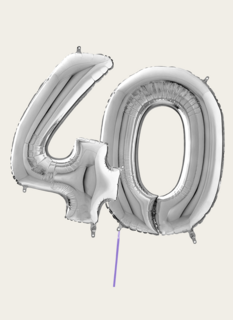 Cijferballon 40 Jaar Zilver XL