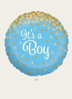 Ballon Baby Boy Blauw Goud