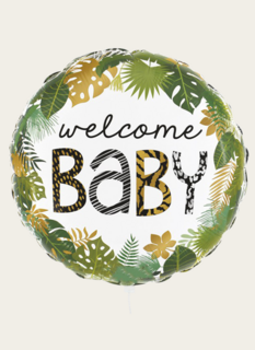 Ballon Welcome Baby Groen Wit Ballon Welcome Baby Groen Wit