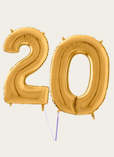 Cijferballon 20 Jaar Goud XL