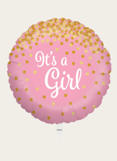 Ballon Baby Girl Lichtroze Goud
