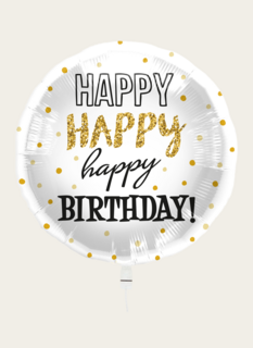 Ballon Happy Birthday Style Goud Wit