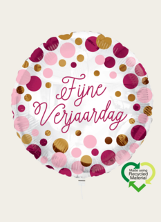 Ballon Fijne Verjaardag Roze en Goud Eco