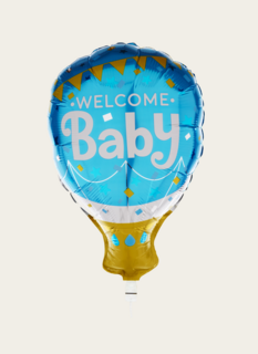 Ballon Welcome Baby Blauw