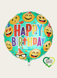 Ballon Happy Birthday Smiley Emoji Multi Eco