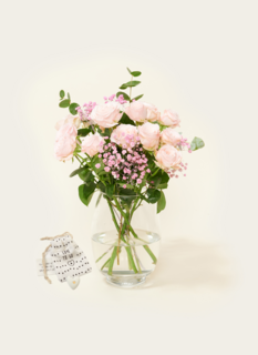 Brievenbusbloemen Ombre Rosa met Gelukshartje Brievenbusbloemen Ombre Rosa met Gelukshartje