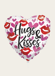 Ballon Hart Hugs and Kisses Roze