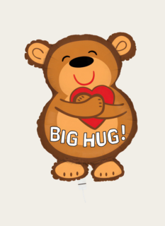 Ballon Berenknuffel Hartje Bruin Rood
